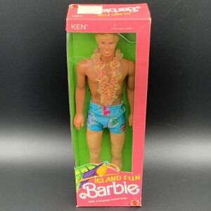Vintage Mattel Barbie Island Fun Ken 1987 NRFB 4060 New w/Leg Discoloration